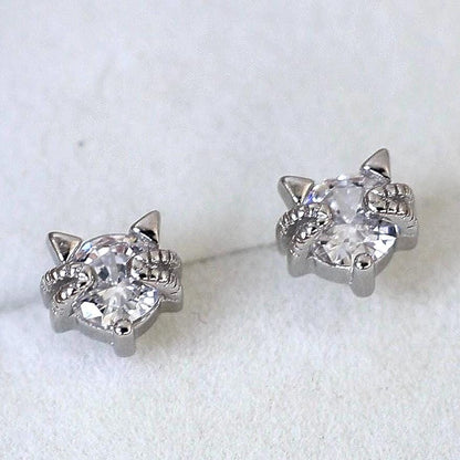 Marin Cat Earrings Sterling Silver Gift for Cat lover Cat Jewellery Silver Stud Earrings Cat Lover Woman Necklace Lover Gifts For Her