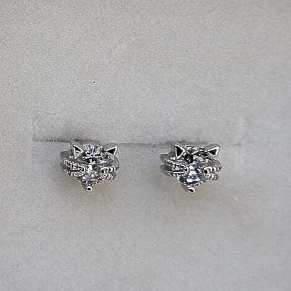 Marin Cat Earrings Sterling Silver Gift for Cat lover Cat Jewellery Silver Stud Earrings Cat Lover Woman Necklace Lover Gifts For Her