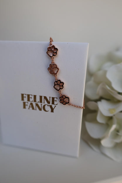 Emily Cat Bracelet Silver Cat Jewellery Gift For Cat lover Gift For Wife Gift For Mum Rose Gold Plated Luxury Jewellery Mothers Day Birthday