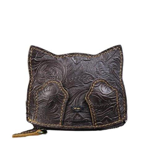 Leather Shy Cat Purse - Feline Fancy