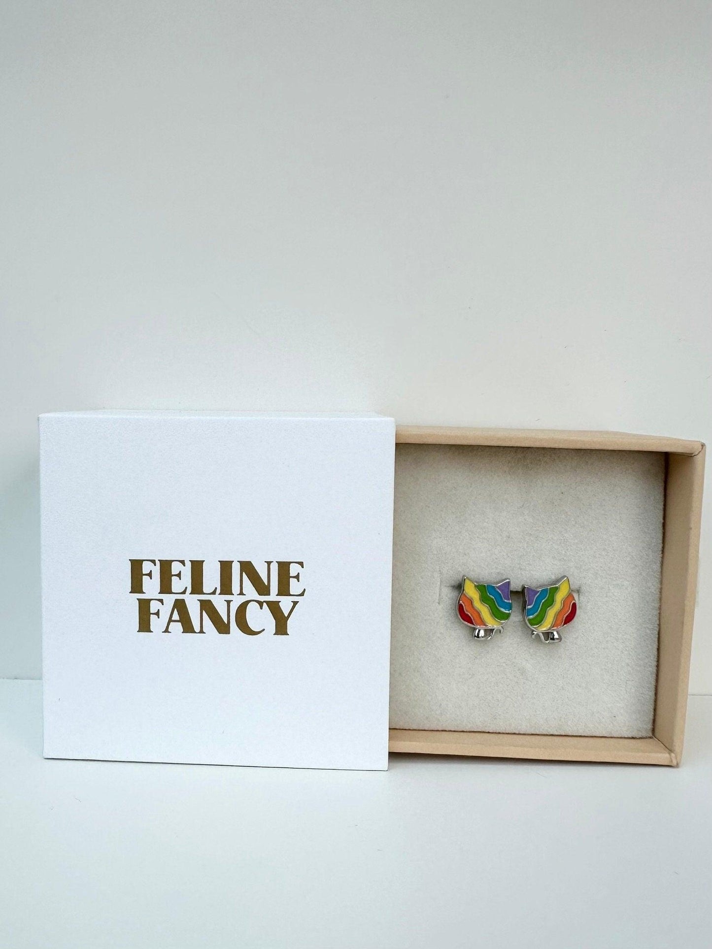 Rainbow Cat Earring - Feline Fancy