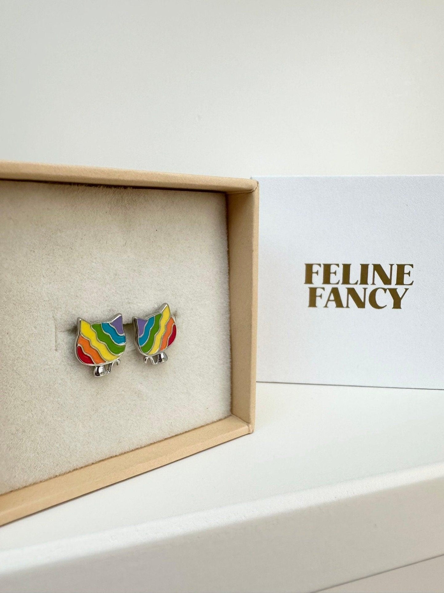 Rainbow Cat Earring - Feline Fancy