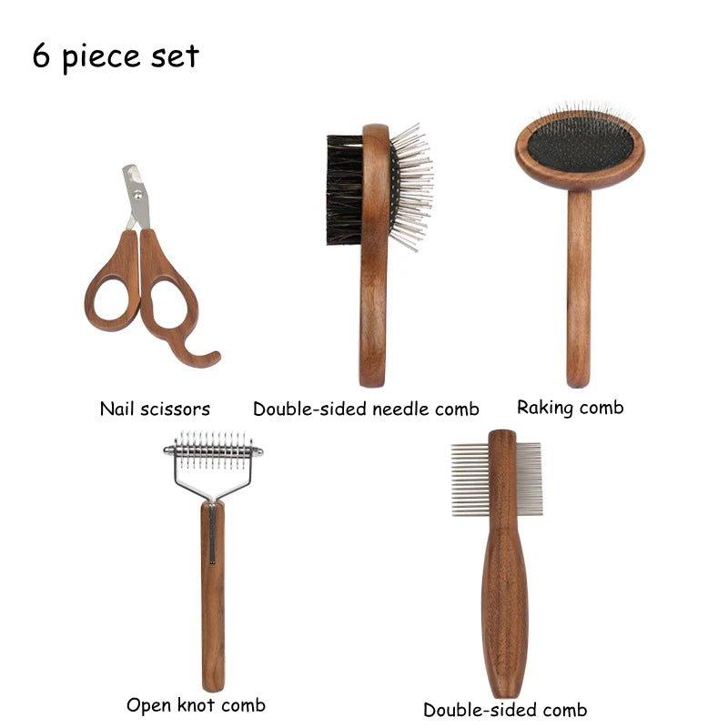 Walnut Grooming Set - Feline Fancy