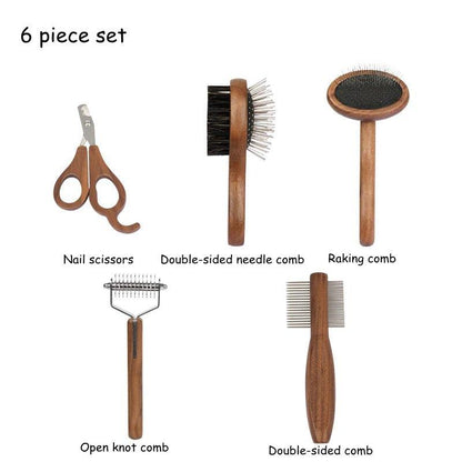 Walnut Grooming Set - Feline Fancy