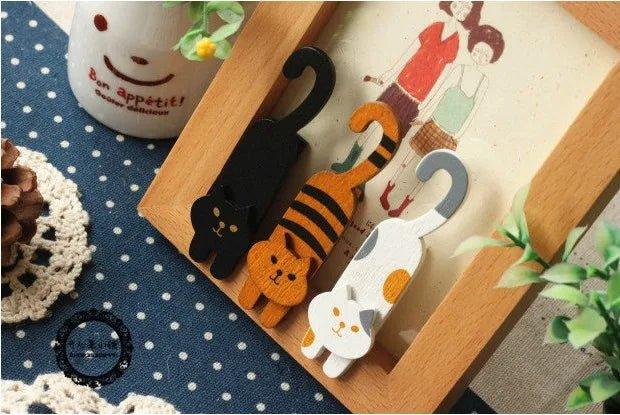 Wooden Cat Clip Set - Feline Fancy